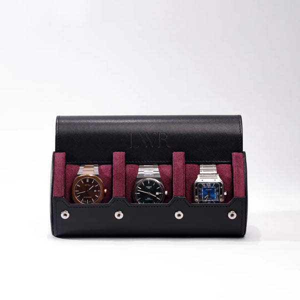 The Raven Black X Purple Watch Roll - 3 Slot
