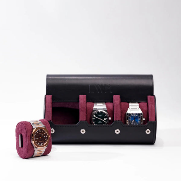 The Raven Black X Purple Watch Roll - 3 Slot