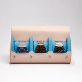 The Pastel Pink X Blue Watch Roll - 3 Slot