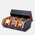 The Raven Black X Orange Watch Roll - 6 Slot