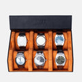 The Raven Black X Orange Watch Roll - 6 Slot