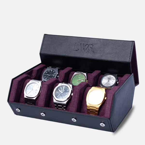 The Raven Black X Purple Watch Roll - 6 Slot