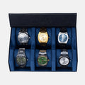 The Raven Black X Blue Watch Roll - 6 Slot