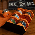 The Raven Black X Orange Watch Roll - 6 Slot