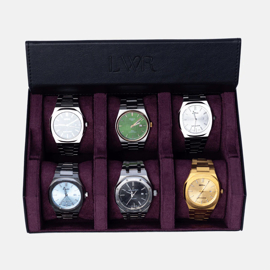 The Raven Black X Purple Watch Roll - 6 Slot