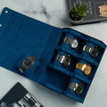 The Raven Black X Blue Watch Roll - 6 Slot