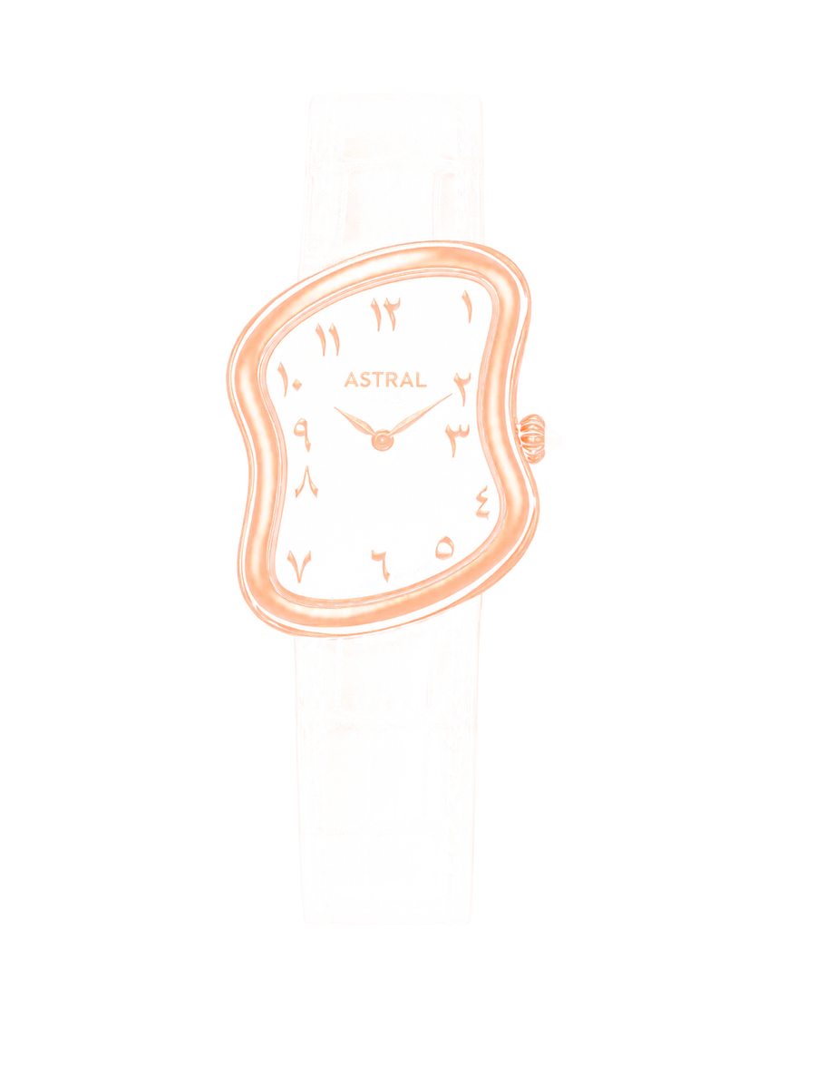 Astral Retro, rose gold, black dial